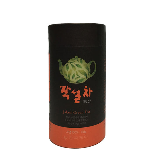 100g Canister of Teuksun Jaksul Green Tea from Hankook Tea Company in South Korea